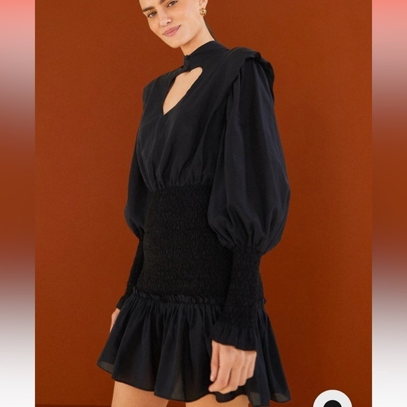 FARM Rio Black Heart Neckline Mini Dress - Picture 1 of 6
